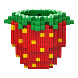 Strawberry Brick Desk Organizer - brick figure desk organizer india by Toymersive