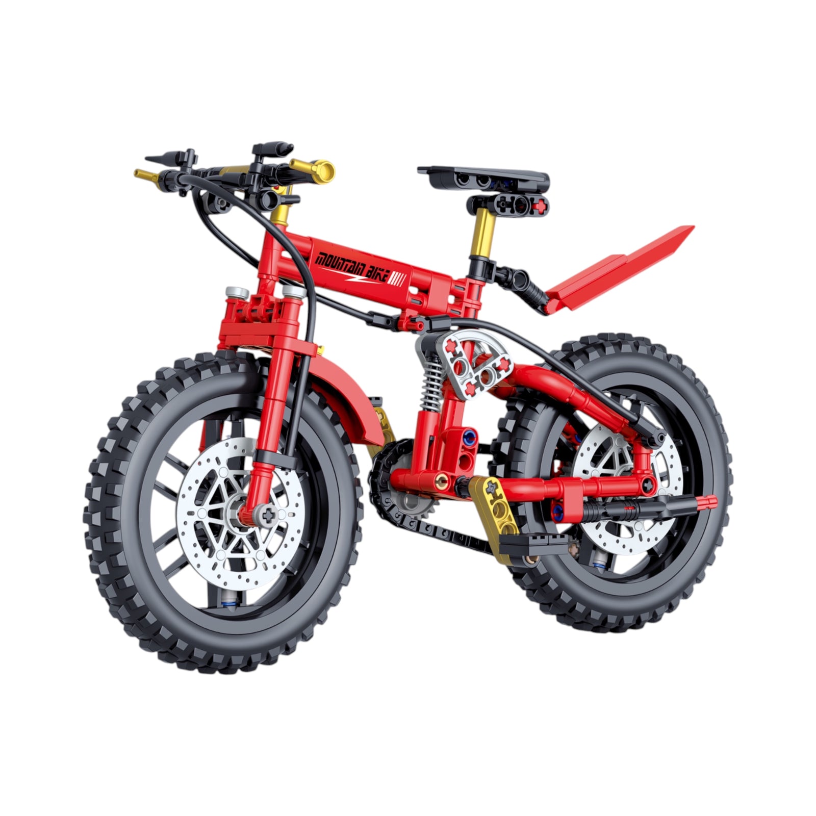Red Rush Mountain Bike Brick Set - mountain bike model toy by Toymersive