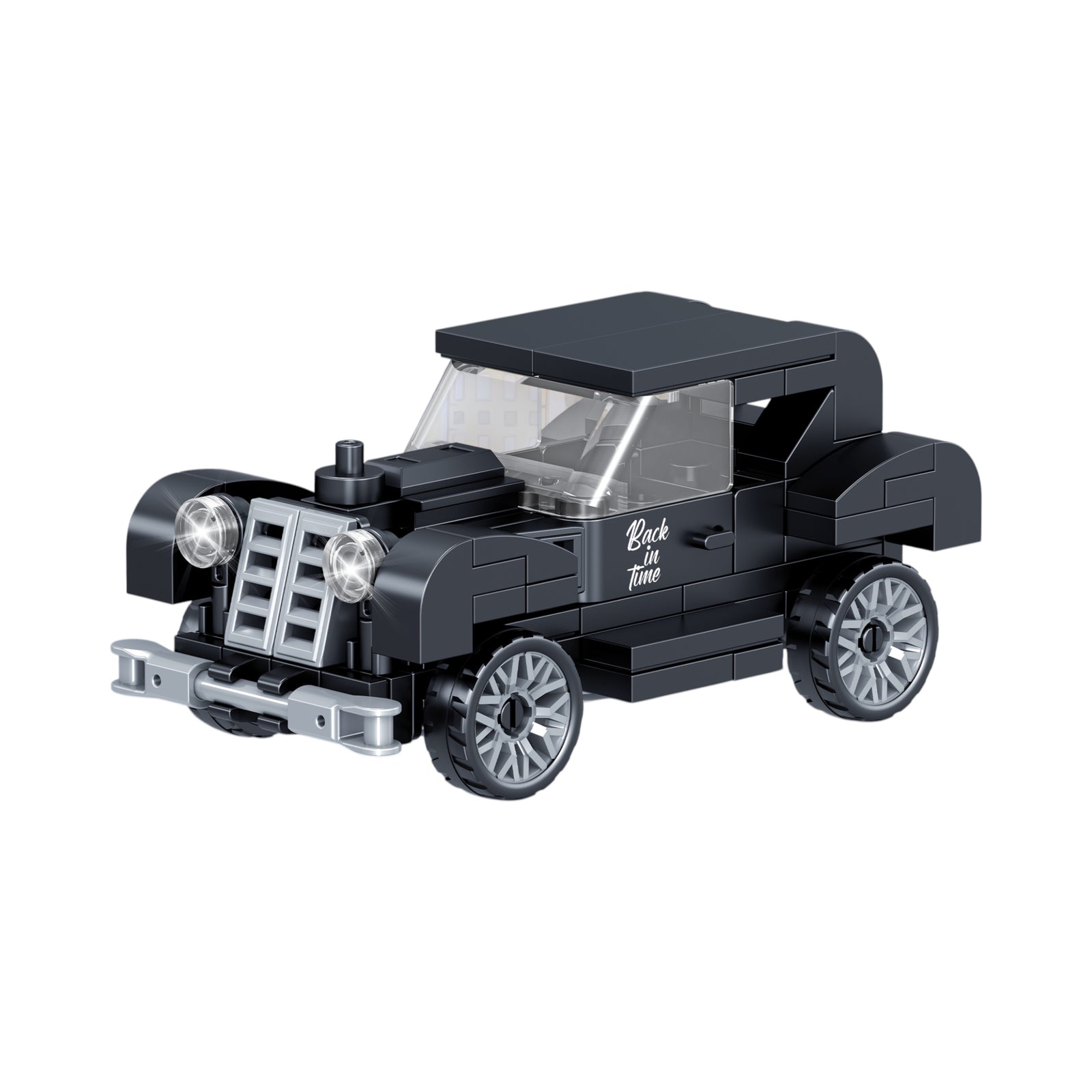 Black Vintage Car Pull-Back Toy - pull back car toy by Toymersive