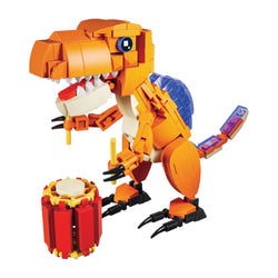 Dino Beats Drummer Brick Figure - dinosaur brick figure collectible by Toymersive
