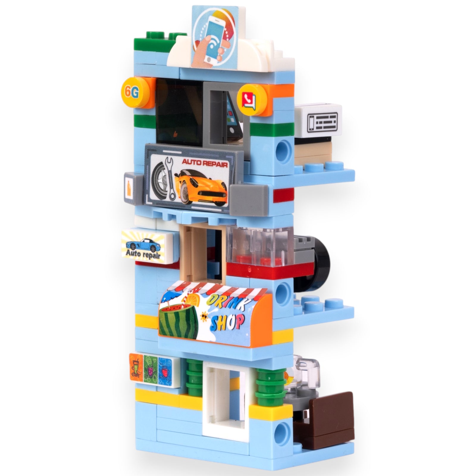 Blue Corner 3-in-1 Brix Street Set - city building set india by Toymersive
