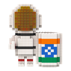 Astronaut Brick Desk Organizer - astronaut collectible figure by Toymersive