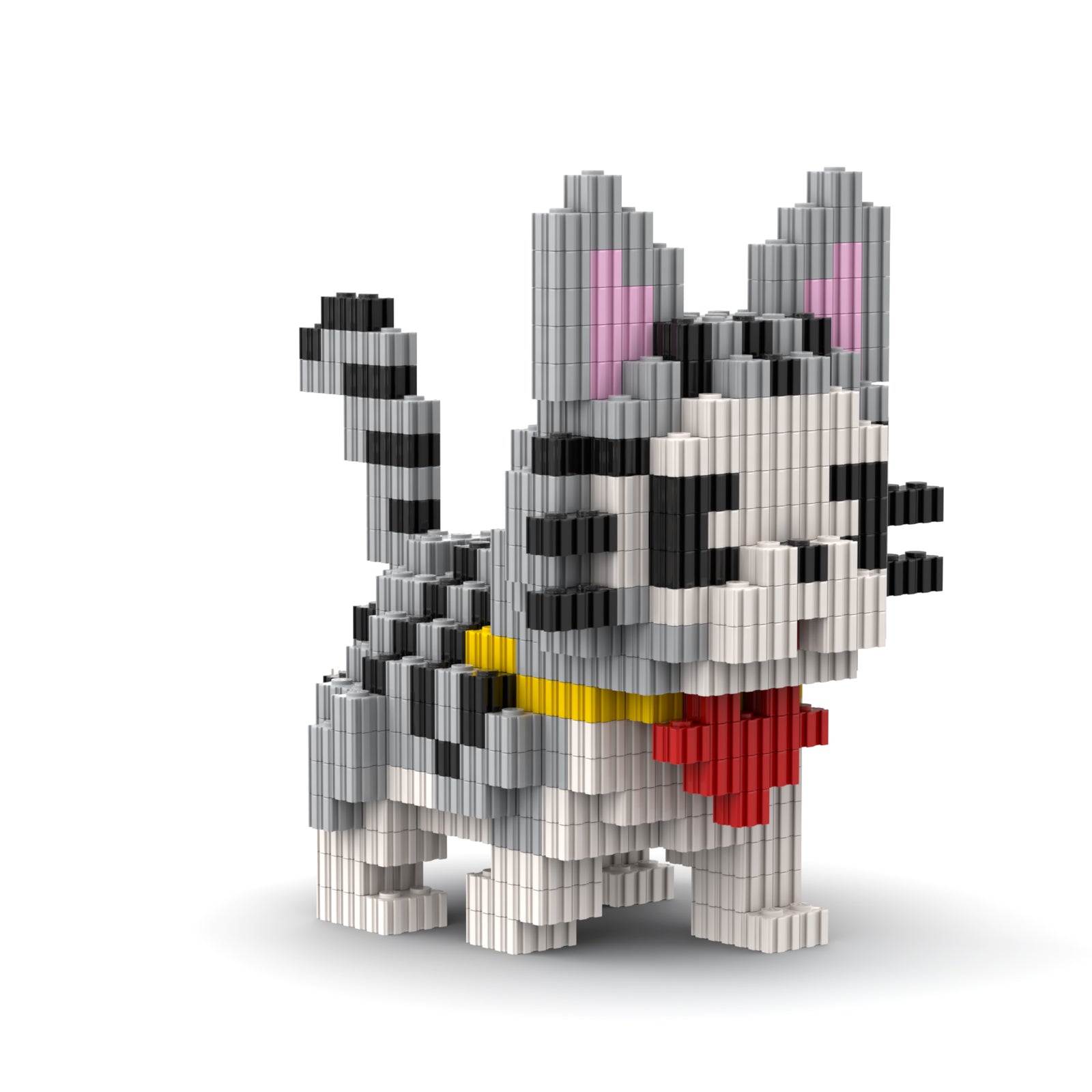 Cat Brick Figure - animal figurine collectible by Toymersive