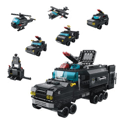 Police Power 6-in-1 Mega Brick Set - 6 in 1 brick building set online by Toymersive