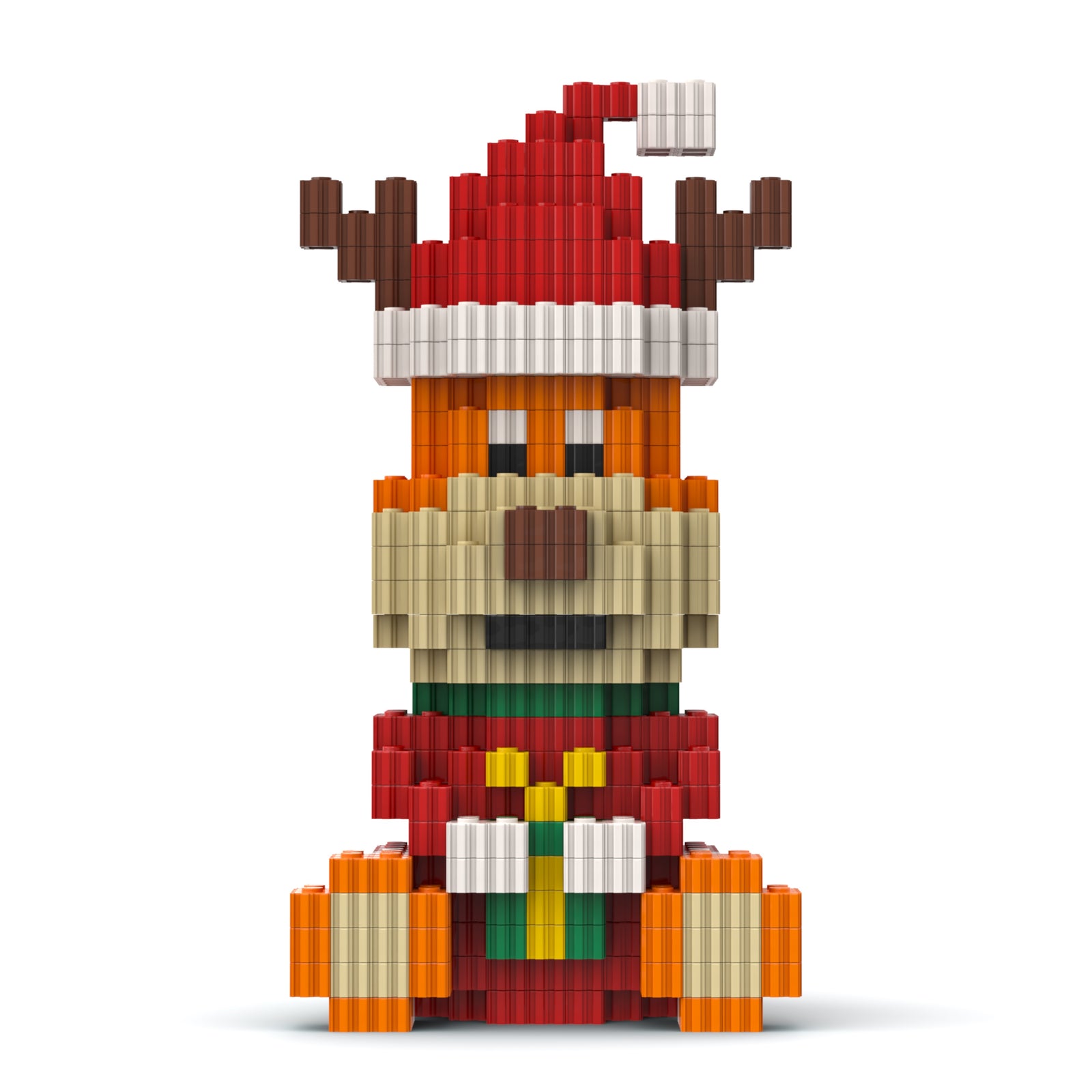 Christmas Reindeer Brick Figure - gift showpiece by Toymersive