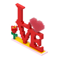 Love | InBrix™ Décor Series | Love Typography Décor | Interlocking Bricks 3D Figure Décor Model | Creative Display Build | Gift Showpiece