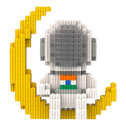 Astronaut on the Moon Brick Figure - astronaut collectible figure by Toymersive