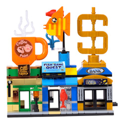 The Hub Set 1 Brix Street Shops - city building set india by Toymersive