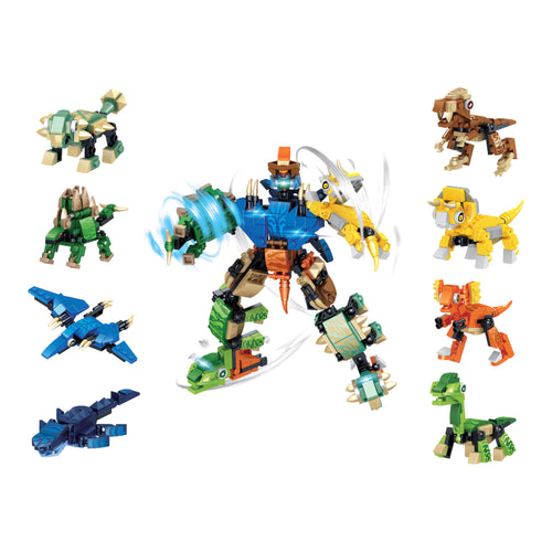8-in-1 Dino Builder Brick Set - dinosaur brick figure collectible by Toymersive