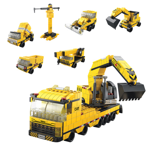 Construction Squad 6-in-1 Mega Brick Set - 6 in 1 brick building set online by Toymersive