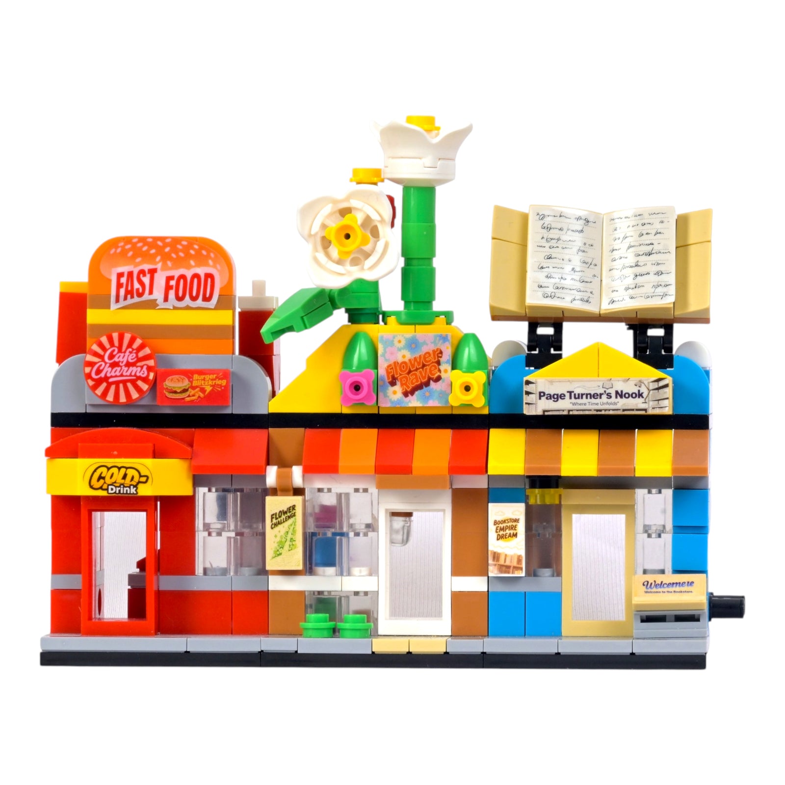 The Hub Set 3 Brix Street Shops - mini city brick set buy online by Toymersive