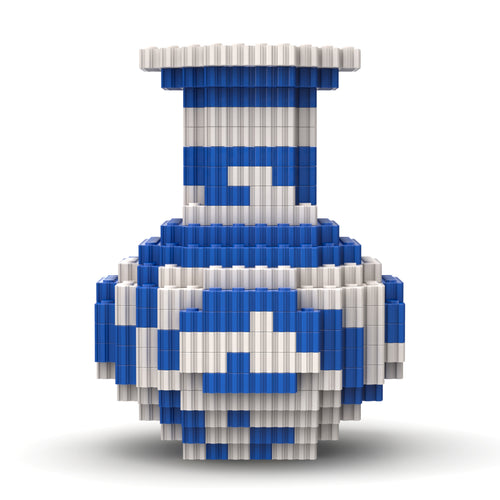 Vase | InBrix™ Décor Series | Blue Pottery Vase | Vase-Shaped Desk Décor | Interlocking Bricks 3D Figure Décor Model | DIY Brick Building Model | Decorative Display Piece for Desk, Study Table, Home & Workspace | Showpiece For Home Decor