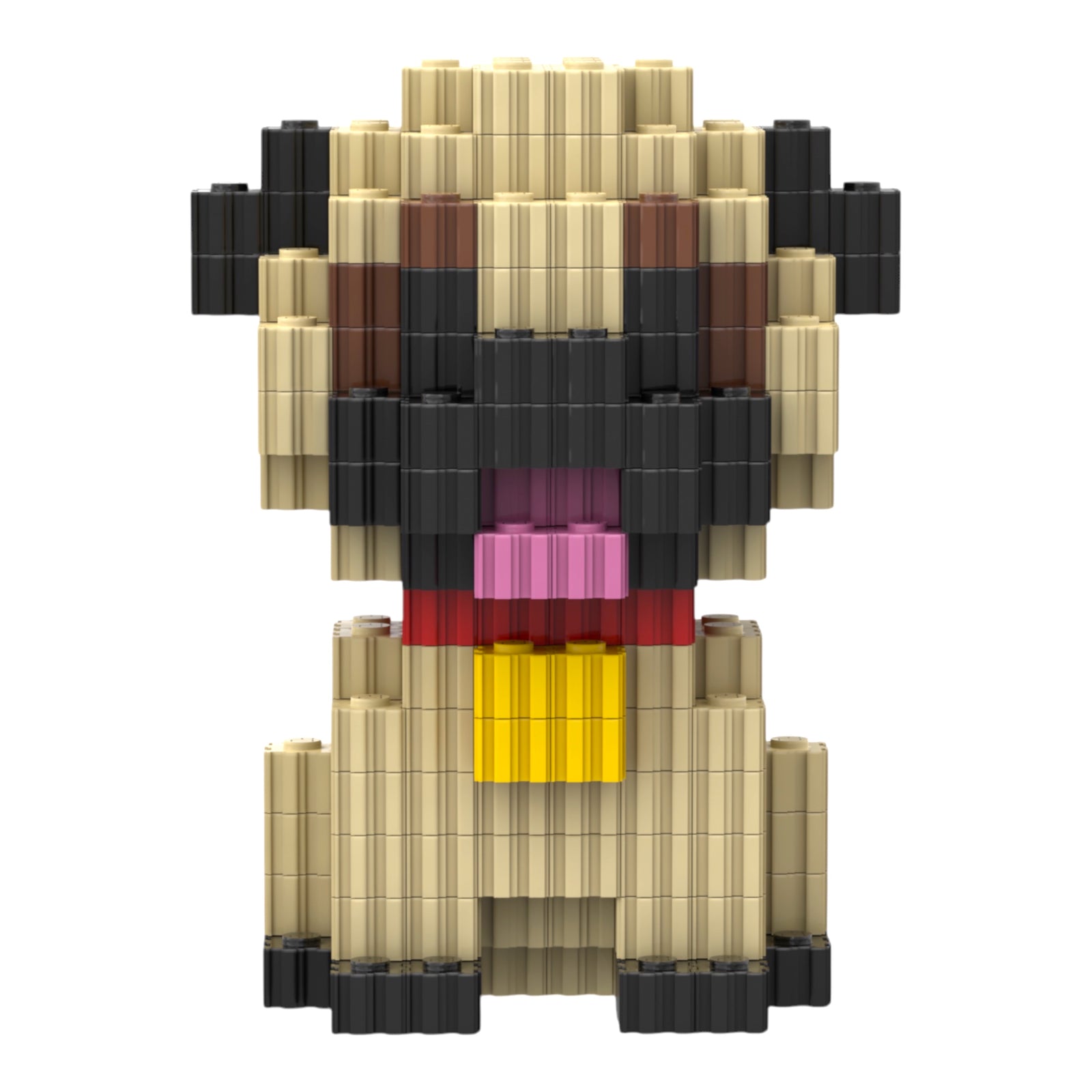 Pug Brick Figure - dog figurine gift by Toymersive