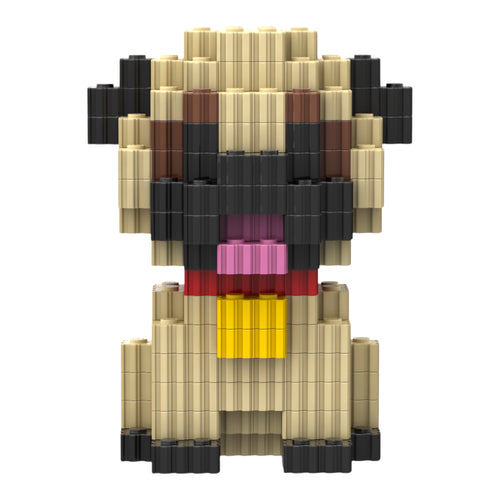 Pug Brick Figure - dog figurine gift by Toymersive