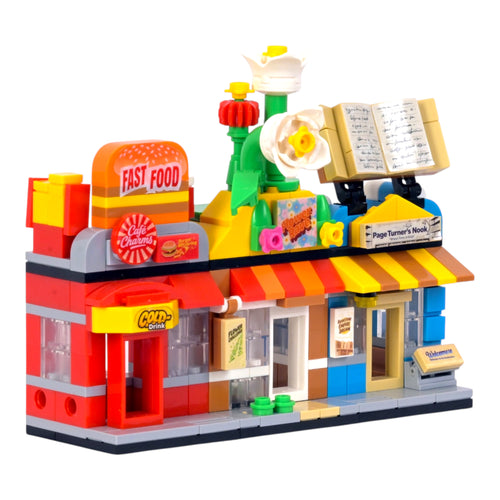 The Hub Set 3 Brix Street Shops - mini city brick set buy online by Toymersive