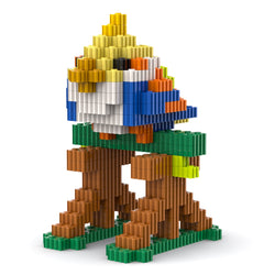 Bird | InBrix™ Jungle Series | Multi-Coloured Bird on a Branch | Premium Interlocking Bricks | 3D Bird Figure Building Set | Bird Display Model | Decorative Bird Figure | Bird Figurine Collectible