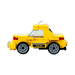 Yellow Taxi | Heritage Wheels | Pull & Go | Building Block Vehicle | Pullback Action Car | Pull Back Car Toy