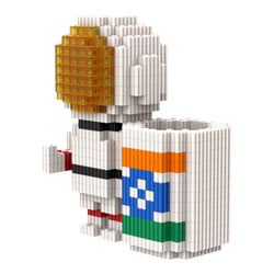 Organizer Mug with Indian Flag | InBrix™ Astronaut Series Organizer | Interlocking Brick 3D Figure| Display Model Building Set | Astronaut Collectible Figure