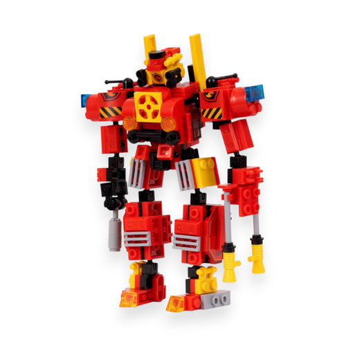 Fire Bot 2-in-1 Transform Brick Set - transforming brick robot set india by Toymersive