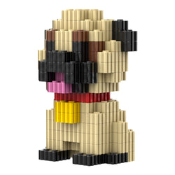 Pug | InBrix™ Pet Series | Interlocking Bricks 3D Figure Building Set | Pet Model Kit | Creative Hobby & Desk Decor | Dog Figurine Gift