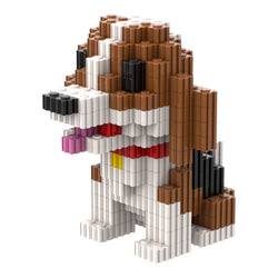 Beagle | InBrix™ Pet Series | Interlocking Bricks 3D Figure Building Set | Pet Model Kit | Creative Hobby & Desk Decor | Dog Figurine Gift