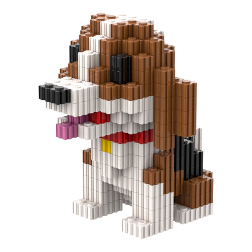 Beagle | InBrix™ Pet Series | Interlocking Bricks 3D Figure Building Set | Pet Model Kit | Creative Hobby & Desk Decor | Dog Figurine Gift