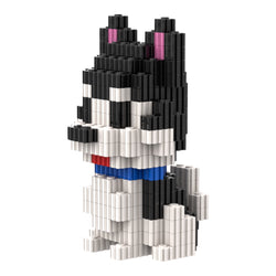 Husky | InBrix™ Pet Series | Interlocking Bricks 3D Figure Building Set | Pet Model Kit | Creative Hobby & Desk Decor | Husky Brick Collectible Figure