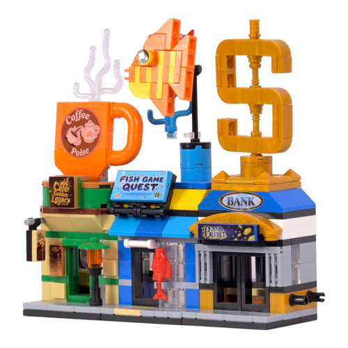 The Hub Set 1 Brix Street Shops - city building set india by Toymersive