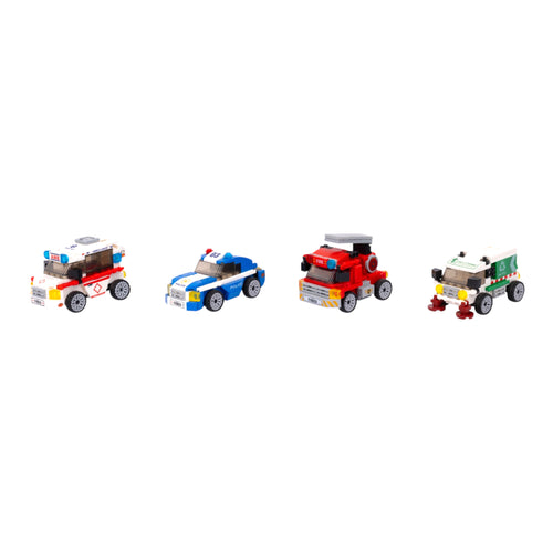 City Force | Pull & Go | Rescue Vehicle | Building Block Car Set | Set of 4 Cars | Pullback Action Vehicles | Pull Back Vehicle Toy Set Online