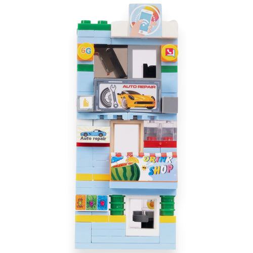 Blue Corner 3-in-1 Brix Street Set - city building set india by Toymersive