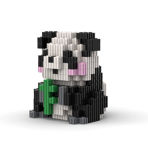 Sitting Panda | InBrix™ Jungle Series | Panda Holding Bamboo Stalk | Cute Panda Figure | Premium Interlocking Bricks | 3D Animal Figure Building Set | Display Model | Panda Brick Figure Buy Online