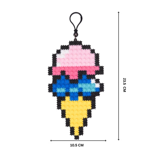 Ice Cream | InBrix™ Charms | Interlocking Bricks 2D Figure Building Set | Collectible Display Build | Brick Charm Gift For Kids