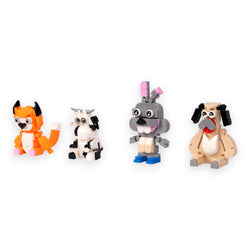 Animal World Set 1: Cow, Dog, Rabbit & Fox - animal figurine collectible by Toymersive