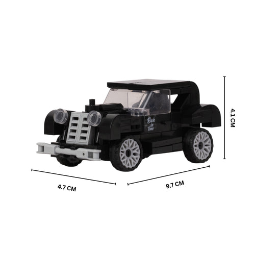 Black Vintage Car | Heritage Wheels | Pull & Go | Building Block Vehicle | Pullback Action Car | Pull Back Car Toy