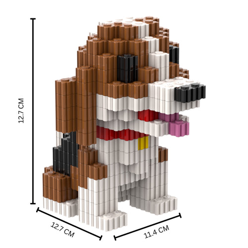 Beagle | InBrix™ Pet Series | Interlocking Bricks 3D Figure Building Set | Pet Model Kit | Creative Hobby & Desk Decor | Dog Figurine Gift