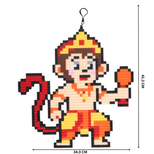 Hanuman Ji | InBrix™ Charms | Interlocking Bricks 2D Figure Building Set | Hanuman Design | Collectible Display Build | Hanuman Brick Collectible