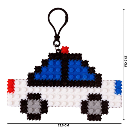 Fire Truck & Police Car Set | InBrix™ Charms | Interlocking Bricks 2D Figure Building Set | Collectible Display Build | Brick Charm Gift For Kids