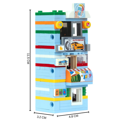 Blue Corner 3-in-1 Brix Street Set - city building set india by Toymersive