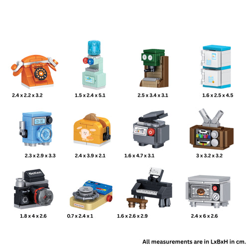 Mini Home Essentials | 12 Household Appliance Models | DIY Creative Construction Set | Mini Home Brick Decor Set Buy
