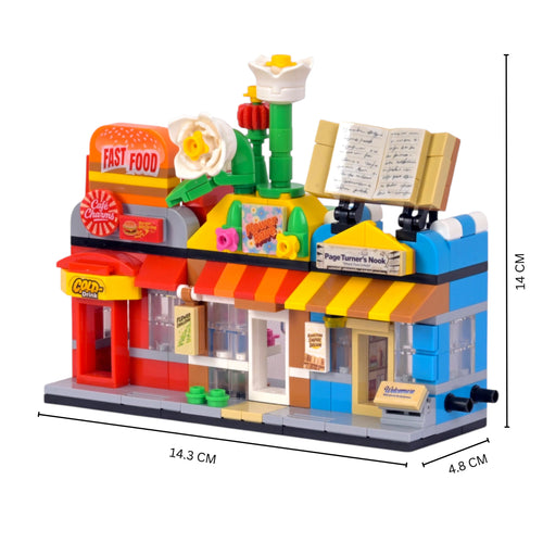 The Hub Set 3 Brix Street Shops - mini city brick set buy online by Toymersive