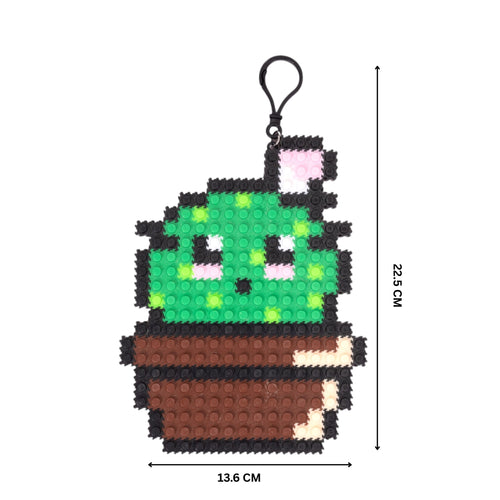 Cactus | InBrix™ Charms | Interlocking Bricks 2D Figure Building Set | Collectible Display Build| Mini Animal Charm Gift