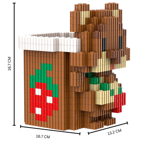 Bear | InBrix™ Organizer Series | Bear-Shaped Desk Organizer | Interlocking Bricks 3D Figure | Creative Stationery Holder & Storage Organizer | Decorative Display Piece for Desk, Study Table, Home & Workspace | Brick Figure Desk Organizer India