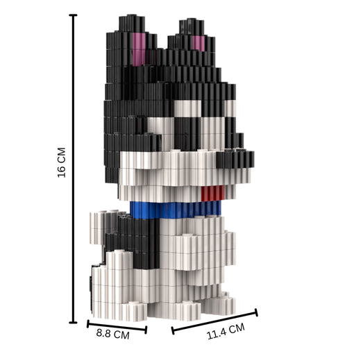 Husky | InBrix™ Pet Series | Interlocking Bricks 3D Figure Building Set | Pet Model Kit | Creative Hobby & Desk Decor | Husky Brick Collectible Figure