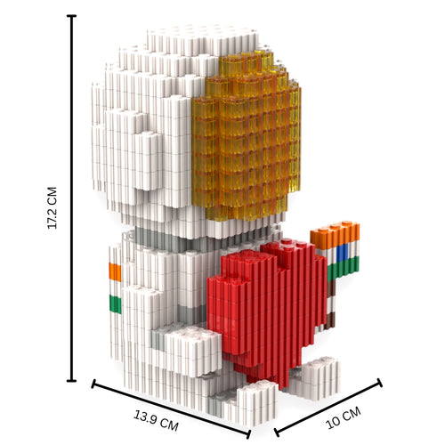 Astronaut with Indian Flag & Heart Design | InBrix™ Astronaut Series | Interlocking Brick 3D Figure | Display Model Building Set | Astronaut Collectible Figure