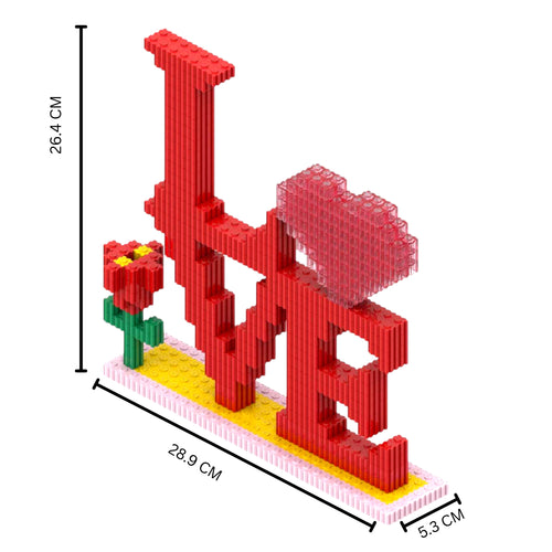 Love | InBrix™ Décor Series | Love Typography Décor | Interlocking Bricks 3D Figure Décor Model | Creative Display Build | Gift Showpiece