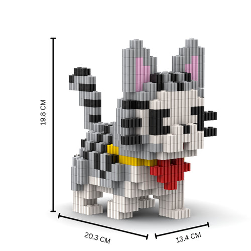 Cat | InBrix™ Pet Series | Interlocking Bricks 3D Figure Building Set | Pet Model Kit | Creative Hobby & Desk Decor | Animal Figurine Collectible