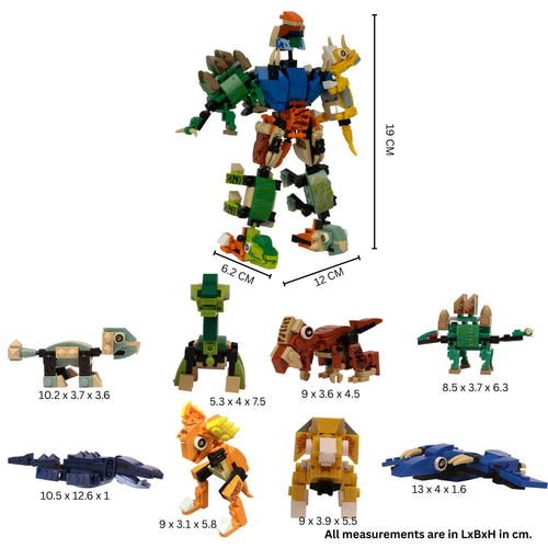 8-in-1 Dino Builder Brick Set - dinosaur brick figure collectible by Toymersive