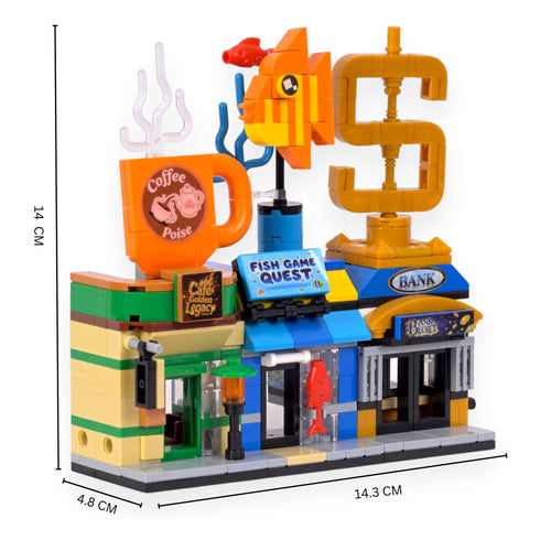 The Hub Set 1 Brix Street Shops - city building set india by Toymersive