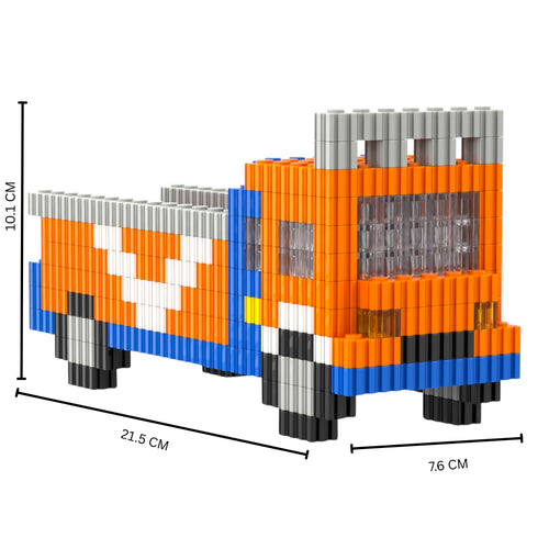 Truck | InBrix™ India Series | 3D Interlocking Brick Figure | Traditional Indian Transport Truck with Folk Art Inspired Design | Cultural Heritage Construction Set | Brick Figurine For Office Desk