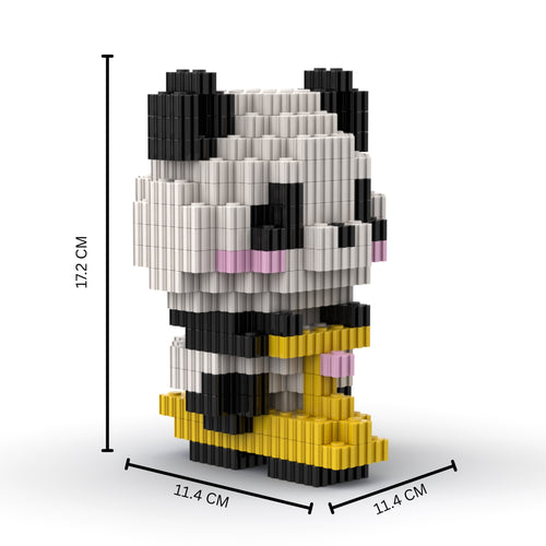 Panda | InBrix™ Jungle Series | Panda Riding a Scooter | Cute Panda Figure | Premium Interlocking Bricks | 3D Figure Building Set | Display Model | Panda Brick Figure Buy Online